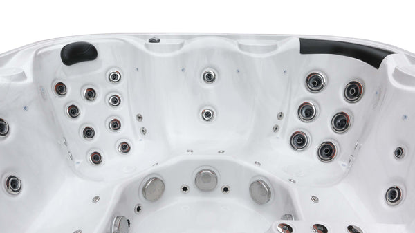 1400L 6 manna rafmagnspottur marmara hvítur nærmynd nuddstútar