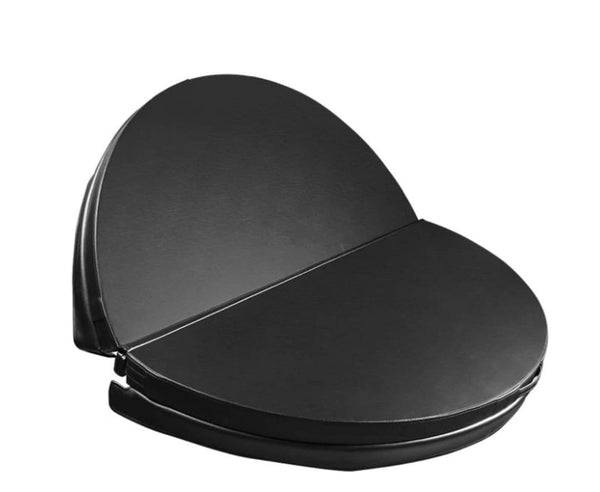 Hringlaga pottalok á heitapott svart hálf opið með hvítann bakgrunn